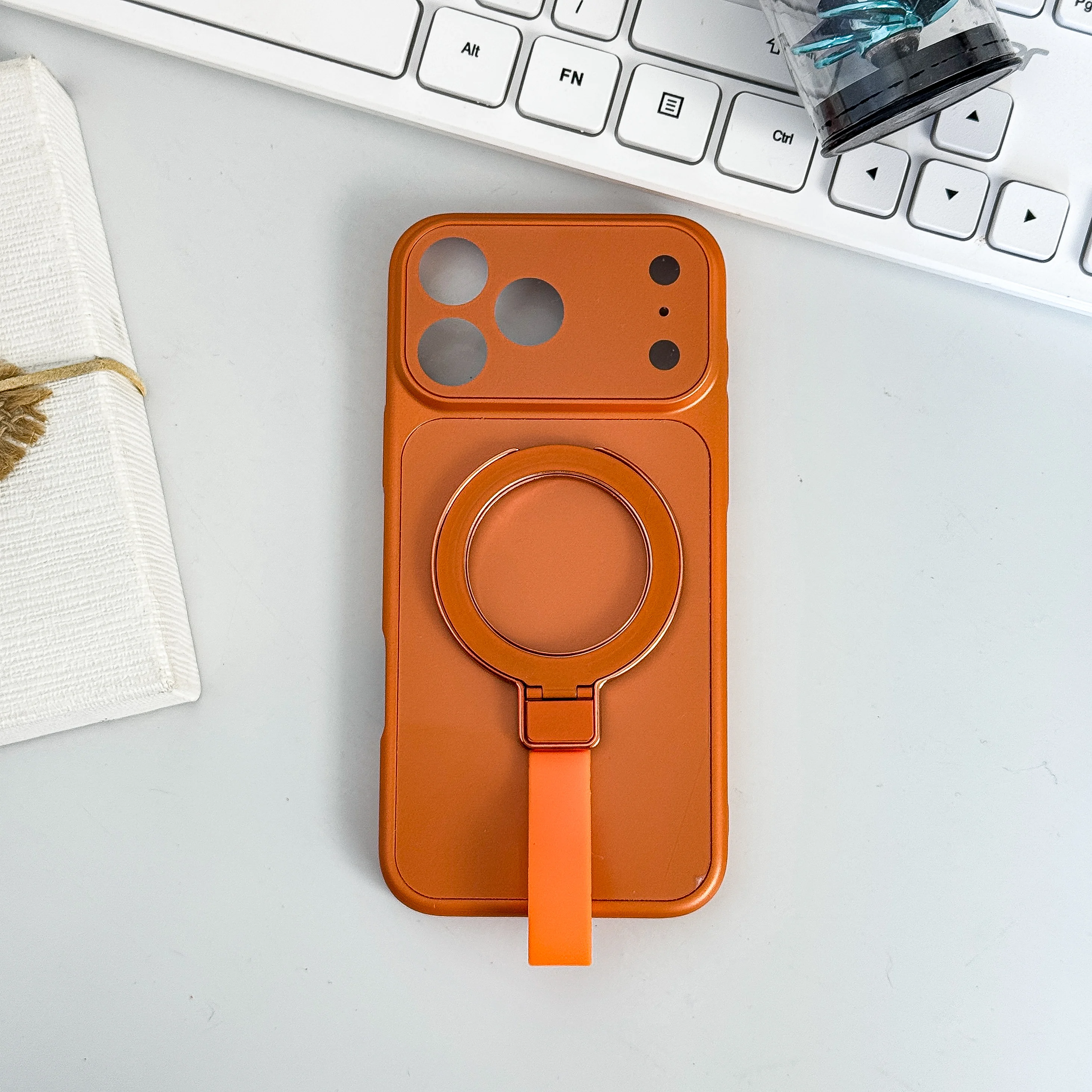 حافظة مغناطيسية غير لامعة لهاتف Magsafe لهاتف iPhone 17 16 15 14 13 12 11 Pro Max 14 15 16 Plus غطاء حامل مضاد للصدمات مع حبل قصير #3