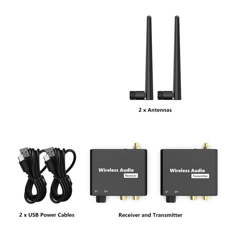 B34B-Wireless Audio Transmitter And Receiver, 2.4Ghz Wireless Hi-Fi Audio Adapter Kit, 160FT/50M Distance Transmission