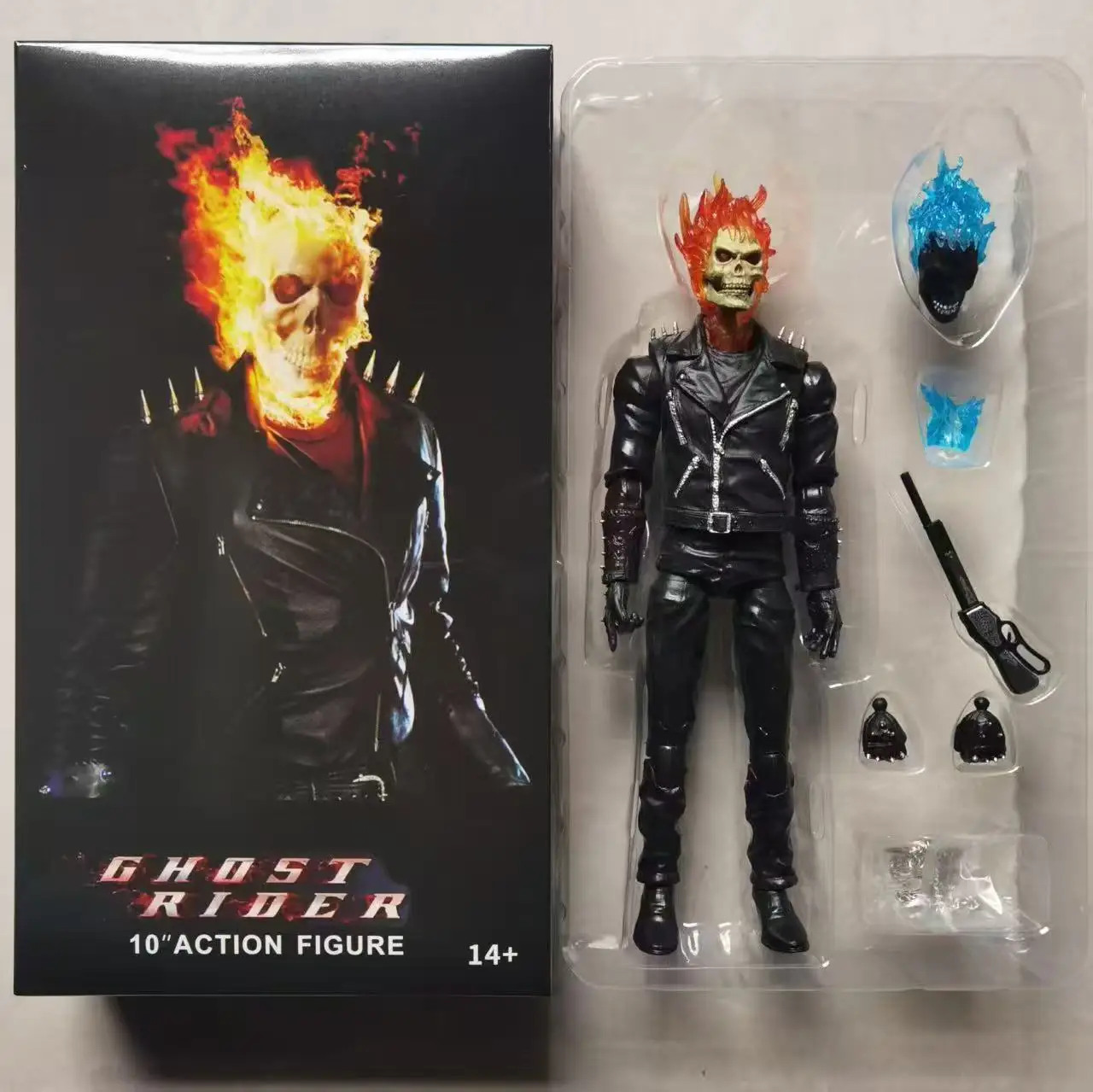 Hot Mov Ghost Rider Action Figure 10 Inch Jointed Movable Luminous Skeleton Super Hero Collectible Model For Adult Collection view 2