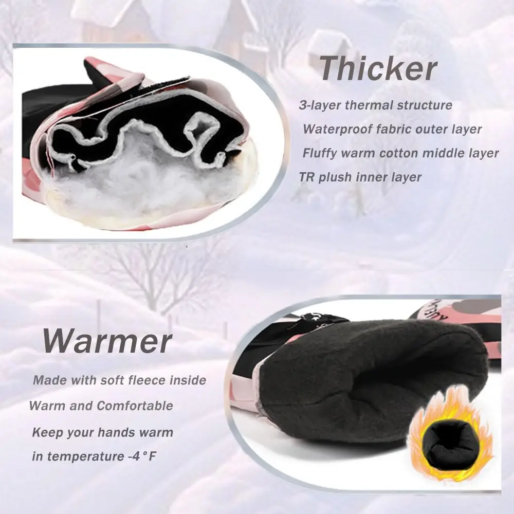 Snow Gloves for Women&Men - Waterproof Touchscreen Winter Warm Ski and Snowboarding Gloves