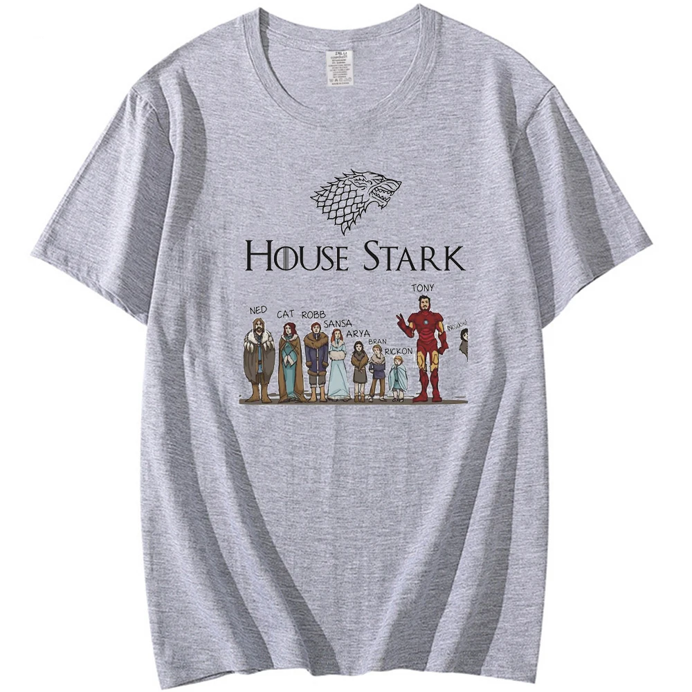 Summer Fashion Men's oversized Tshirt House stark Sticker print Plus Size T-Shirt Casual Streetwear big tall Top Tee Male