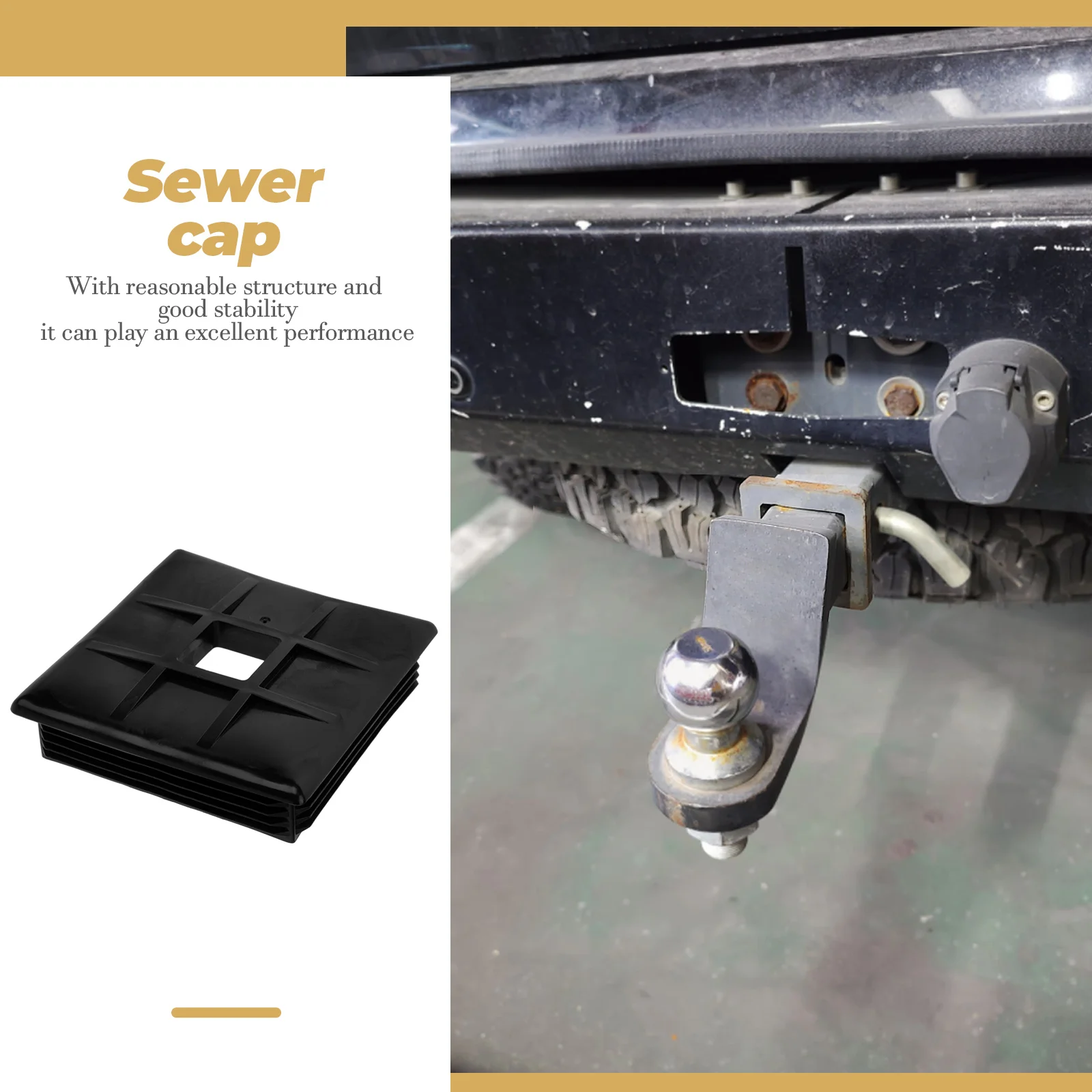 

Bumper Cover 4 Inch Square Cap for Camper Rv Trailer Parts Sewer End Plug Protects Exhaust Durability Easy Installation Travel