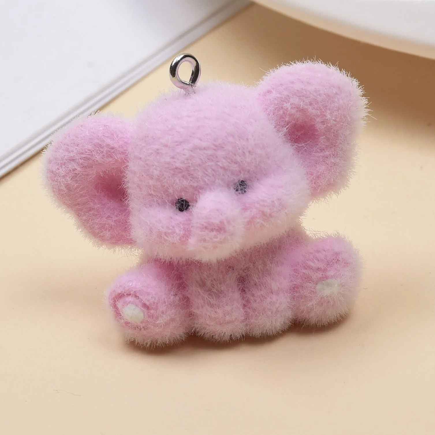 20pcs 3D Cartoon Flocked resin Charms cute elephant Pendant for make DIY Jewelry Necklace Keychains material