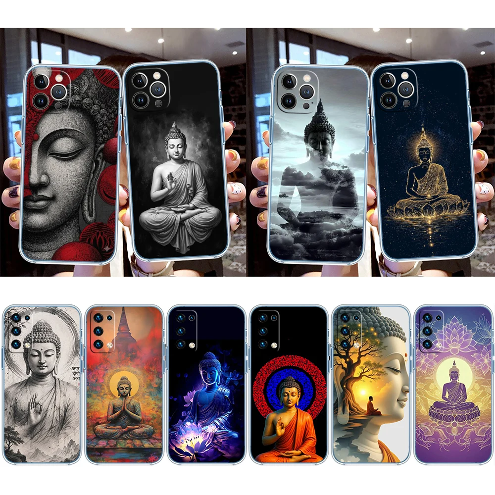 EY32 Shakyamuni Buddha Transparent Phone Case for Motorola G40 G04 G05 One Ace Action  Fusion Plus Hyper Macro Vision Zoom view 2