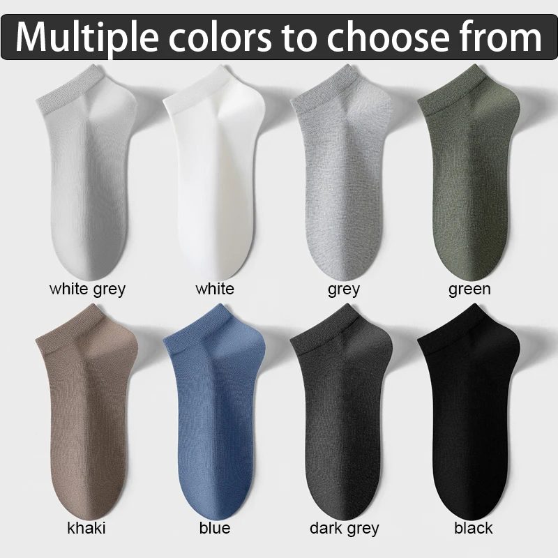 5Pairs Men Combed Cotton Socks Short Breathable Odor proof and antibacterial Business Spring Summer for Male socks High Quality