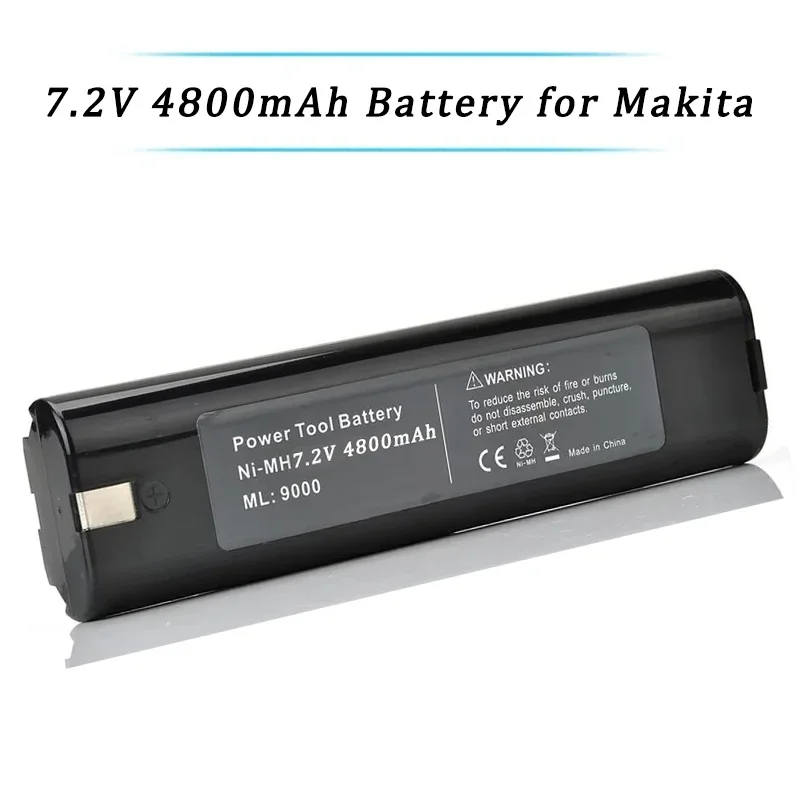 

7.2V 4800mAh Ni-MH Replacement Battery for Makita ML7000 7002 7033 4770D 6002D 6010D 6710D 9035D Rechargeable Power Tool Battery