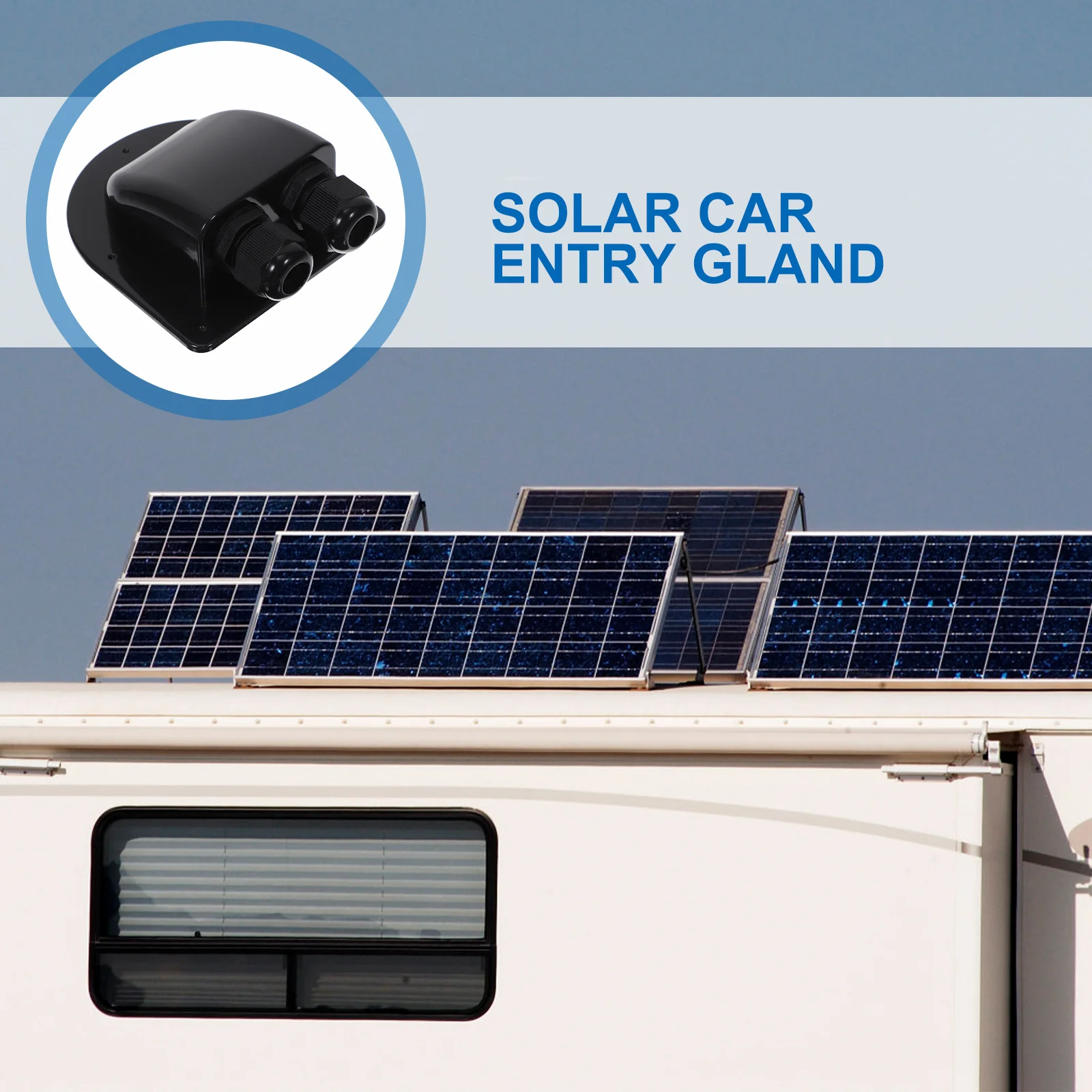 

Double Hole Cable Entry Gland Box For Rv Solar Panel Wiring Waterproof Uv Resistant Abs Connector Dual Entry Gland