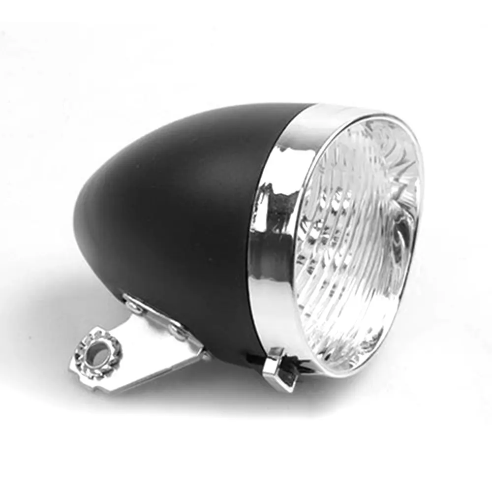 ABS Plastic Shell Classical Headlight Bright Retro Vintage Bike LED Light Night Riding Front Lamp with Bracket