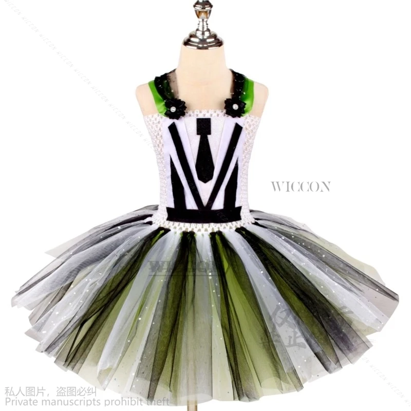 Fato de cosplay infantil, anime de abelha, conjuntos completos, vestido preto verde, uniforme para menina, roupa para festa de Halloween, Lolita