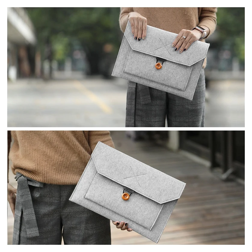 New Tech Soft Business Bag Case for Air Pro Retina 13 Laptop for Tablet Bag Light Gray