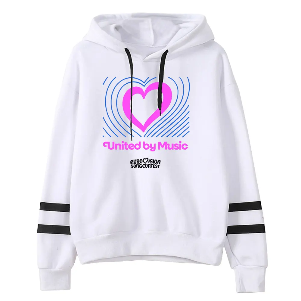 Eurovision 2026 United By Music Heart Pullover Hoodie Unisex Hooded Sweatshirt Casual Streetwear Clothes
