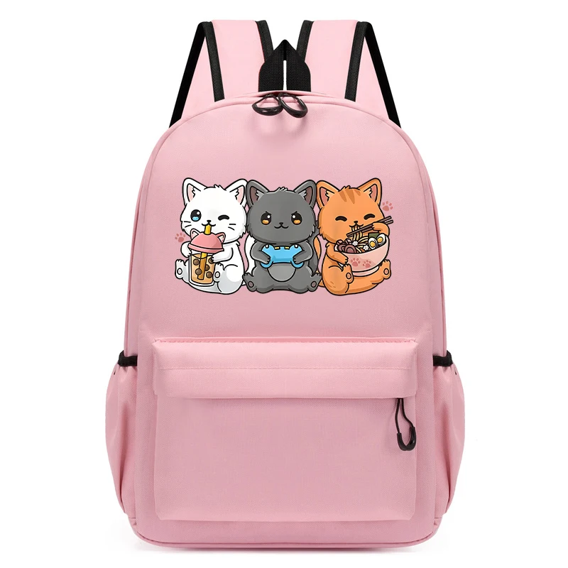 

Boba Cat Bubble Tea Cartoon Backpack for Baby Boy Girls Anime Cartoon Children Lovely Schoolbag Kindergarten Schoolbag Kids Gift