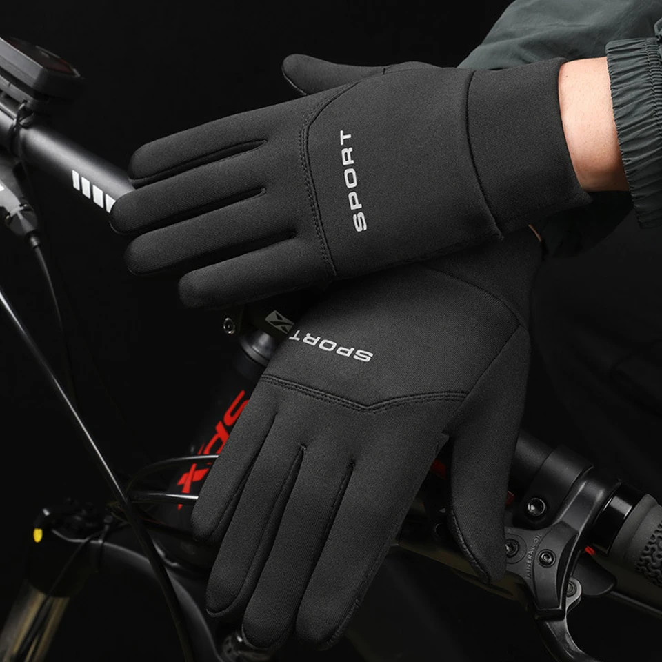Männer Winter Wasserdichte Radfahren Handschuhe Outdoor Sport Ski Laufen Motorrad Touchscreen Fleece Handschuhe Nicht-Slip Warme Volle Finger – Detail 6