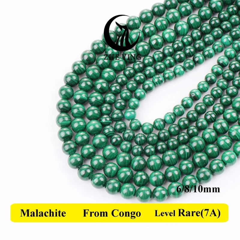 TOP Quality 100% 5A Natural Congo Malachite Stone Beads For Jewelry Making DIY Bracelet Necklace Accessories 15\'\'