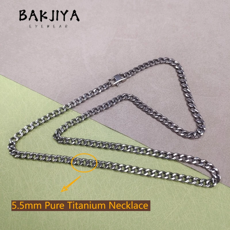 2026 Pure Titanium Cuban Chain Necklace 3.5mm/5.5mm Titanium Twisted Chain, Men's Unisex Fashion Gift, Lightweight Anti Allergy
