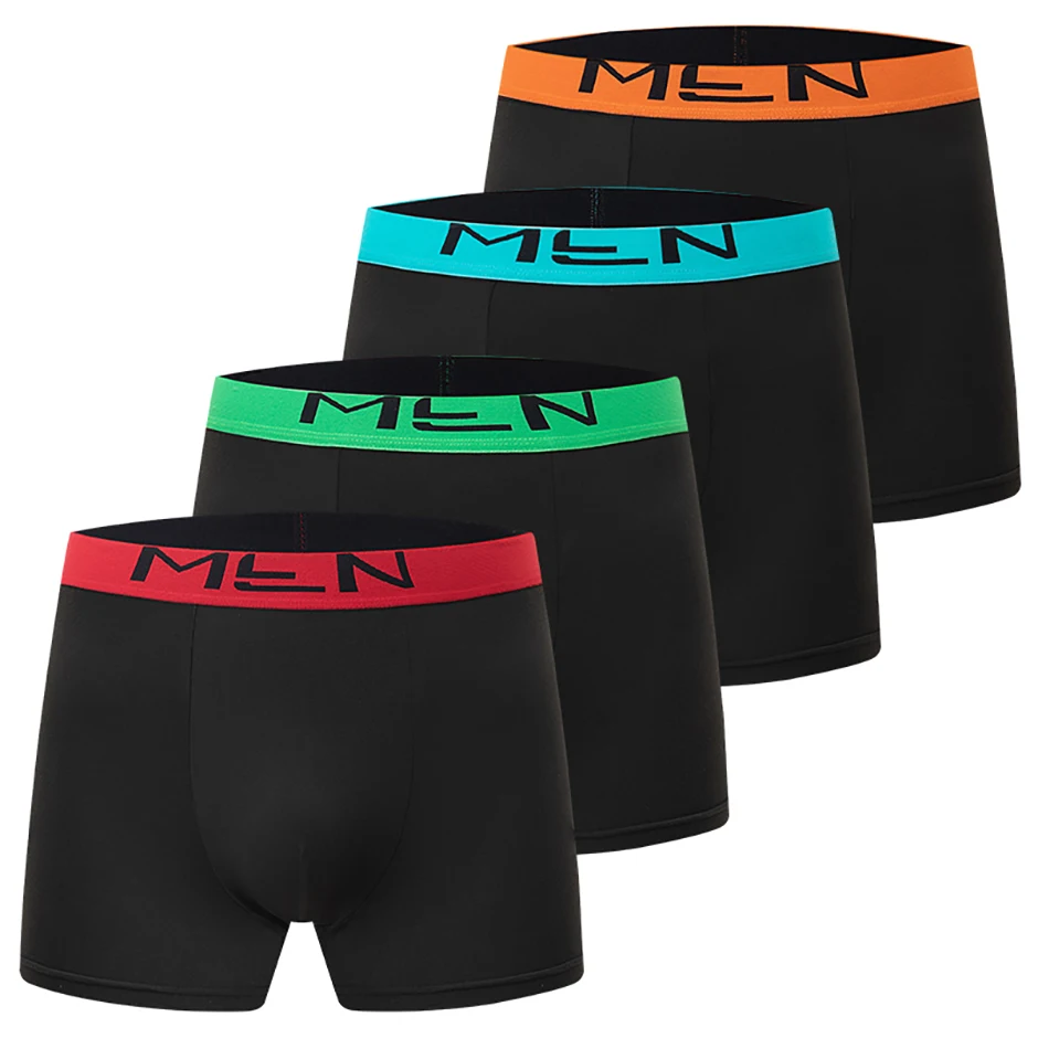 5/10-teiliges Set saisonale modische Herrenunterwäsche, flache Eckhose, bequem, Übergröße, Farbe, Herren-Shorts mit elastischer Taille – Detail 14