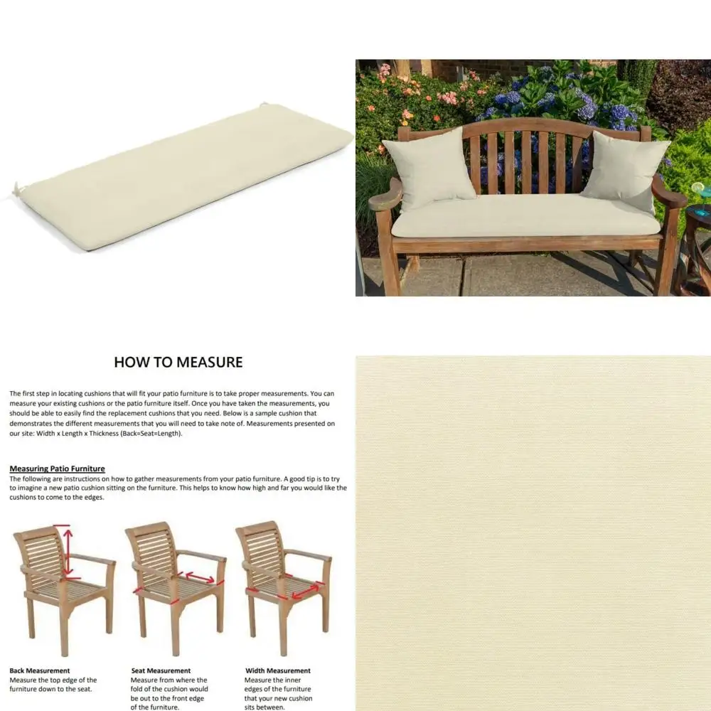 

all-weather outdoor bench cushion - 48x18x2.5 inches, plush comfort & durable style