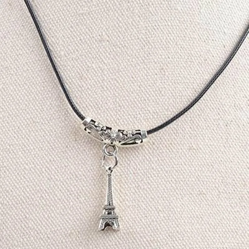 Fashion Retro Tower Pendant Necklaces For Woman Couple Paris Eiffel Tower Necklace Girlfriend Love's Gift