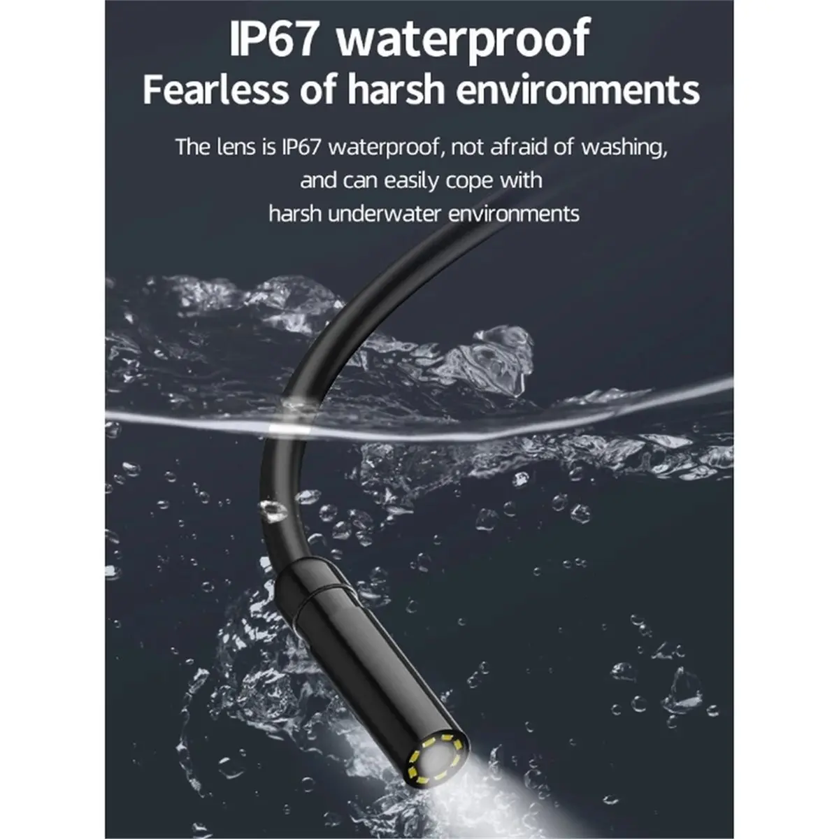 Piping Sewer Channel Drain Industrial Borescope Inspection Automotive Endoscope with Two Cameras Dual Lens 1080p
