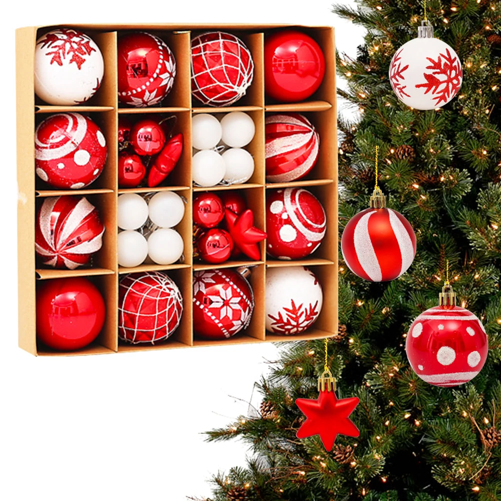 12-44 pezzi palline di Natale 6 cm pendenti decorativi con palline appese decorazioni per ornamenti per feste a casa per palline decorative per albero di Natale Navidad