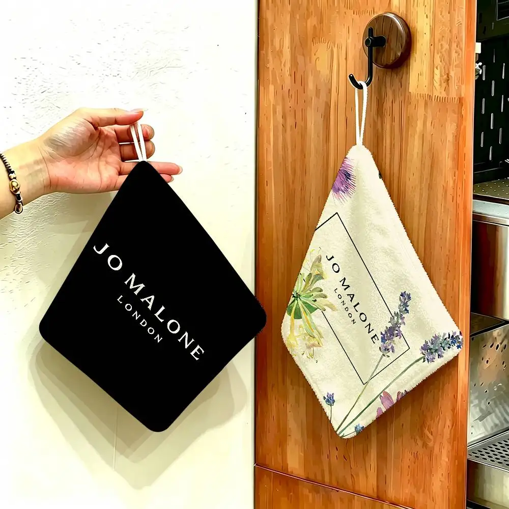 J-Jo M-Malone L-LOGO Hanging Design Hand Wiping Towel, Polyester Cotton Fabric, Universal for Bathroom Kitchen