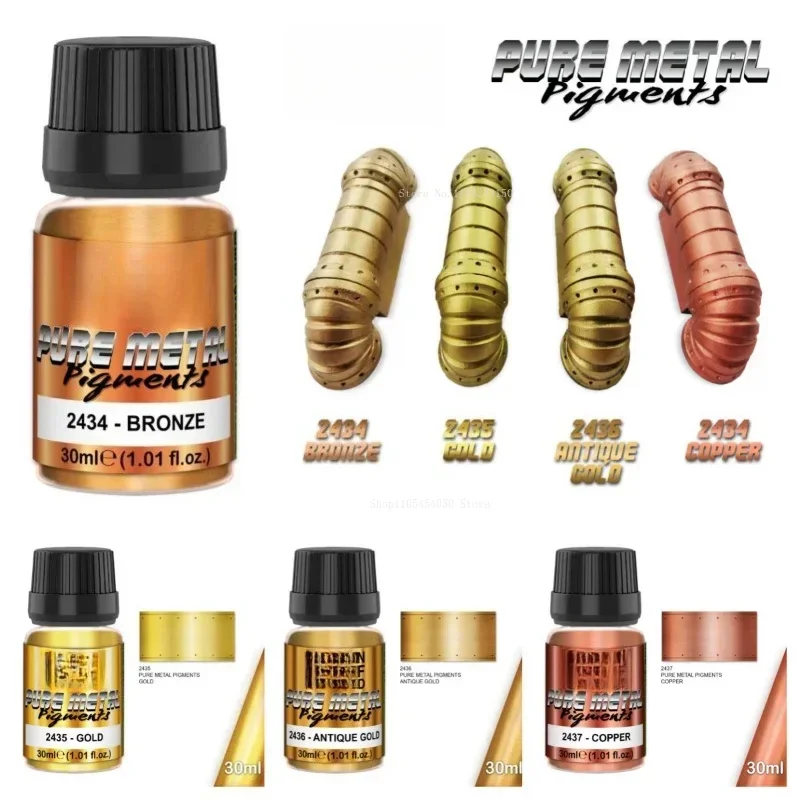 Pure Metal Powder Pigments Gold/Copper/Bronze Suitable Spray Painting Eco Friendly DIY Model Figurines Coloring Metal Paints