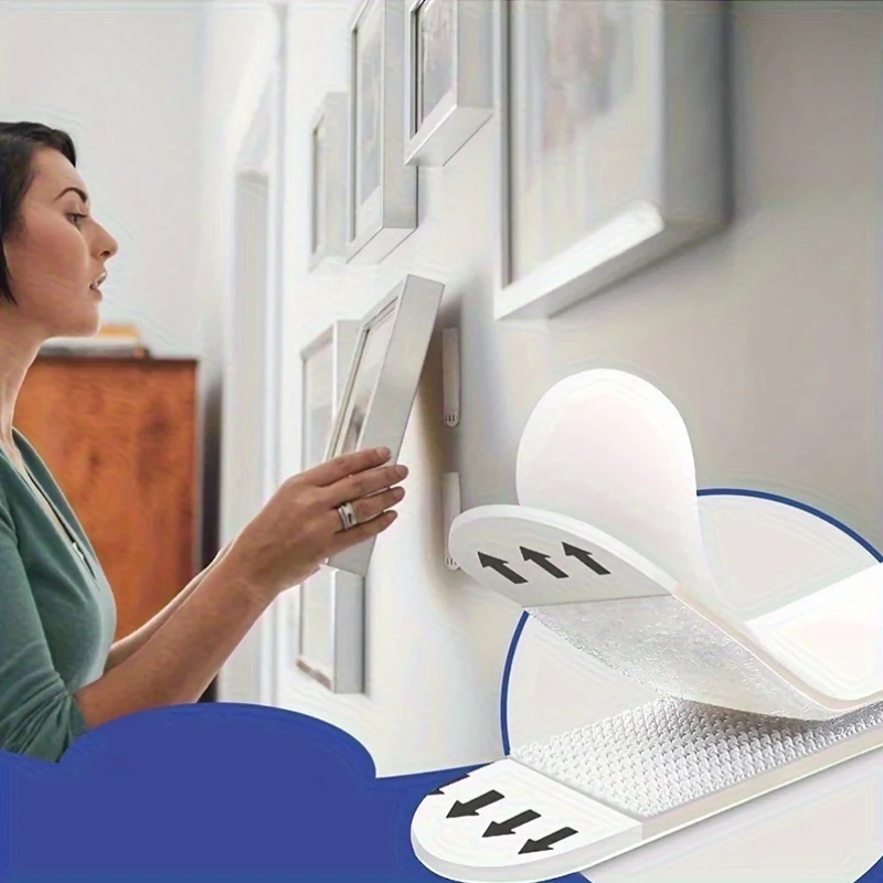 42 Stück robuste Bilderrahmen-Aufkleber – starke Klebehaken, geeignet für Wände, Glas, Spiegel