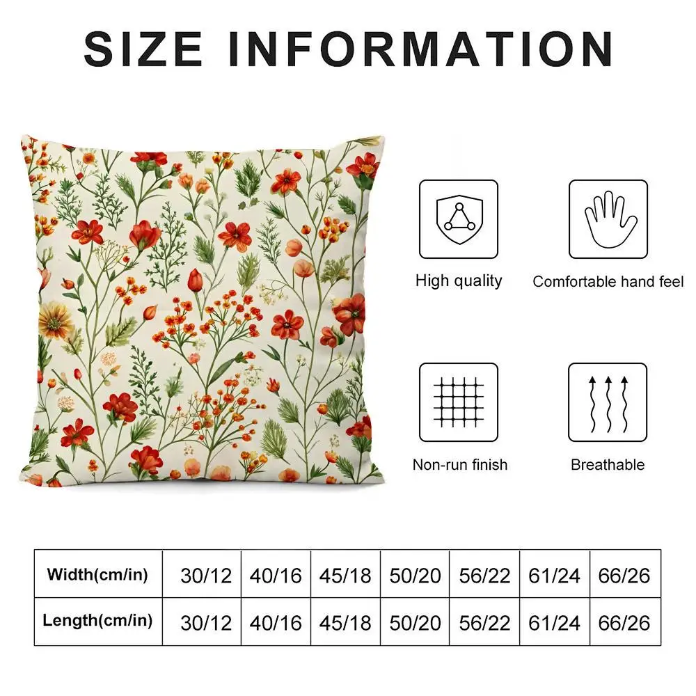 Romantic Flowers Cushion Cover Soft Plush Throw Pillow Cover | Double-Sided Printed Cushion Case | Cozy Sofa & Home Decor