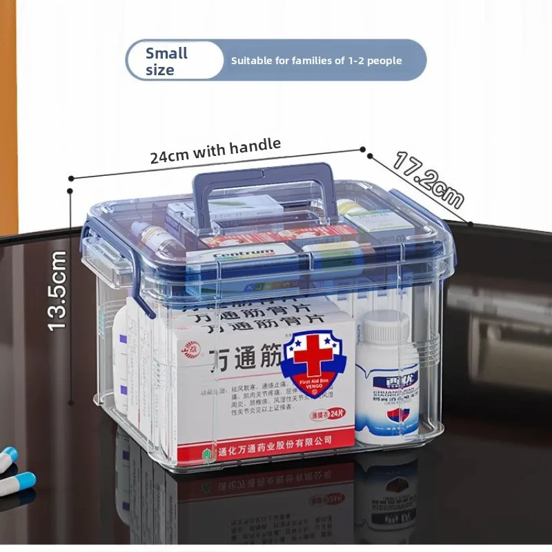 

Домашний ящик для хранения лекарств большой емкости, многослойный прозрачный медицинский органайзер, пыленепроницаемый, удобный для переноски дизайн отсека