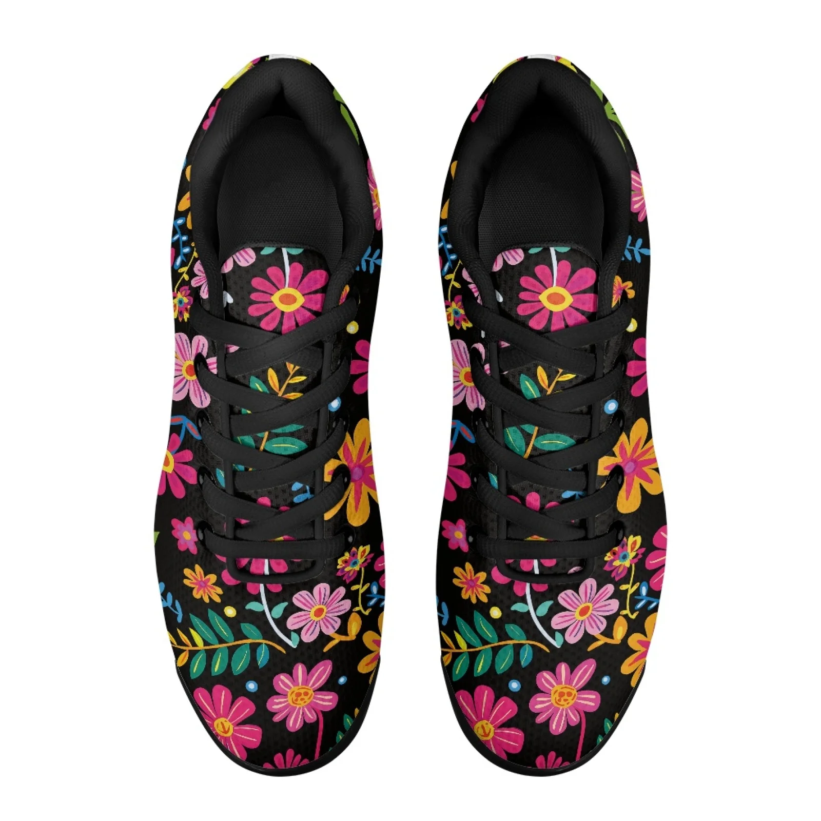 PENSTROLL Flowers Design Non Slip Tennis Fashion Sneakers Casual Walking Shoes for Mens Modern Fitness Sneakers