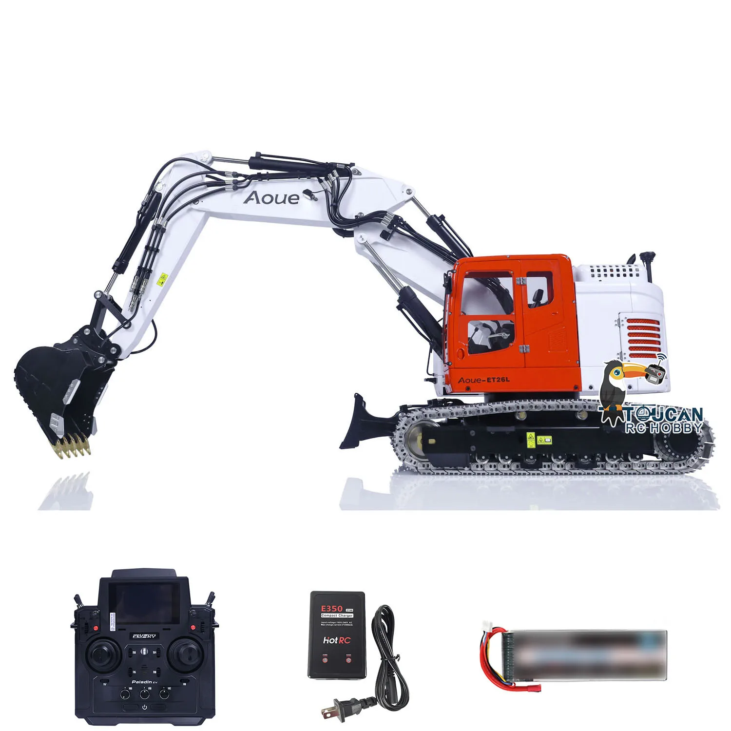 LESU 1/14 Metal RC Hydraulic Excavator ET26L PL18EV RTR Digger Model Sound Light Group DIY Painted Assembled Construction Trucks