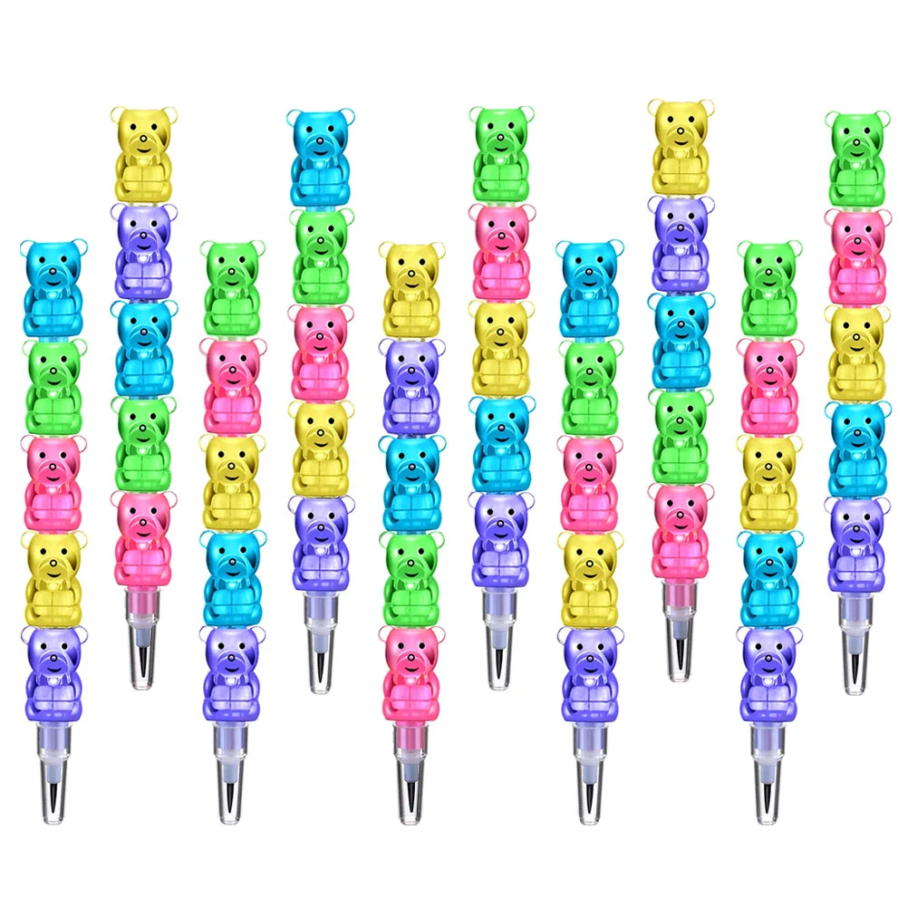 12 Pcs Pencil Student Stackable Bear Pencils Gift Kid Stacking School Supplies for Kids