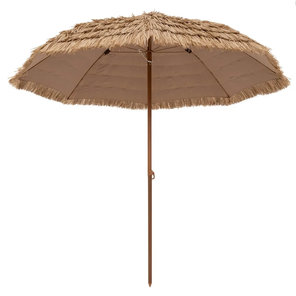 

Patiojoy 8 FT Patio Thatched Tiki Umbrella 8 Ribs Portable Hawaiian Hula Beach