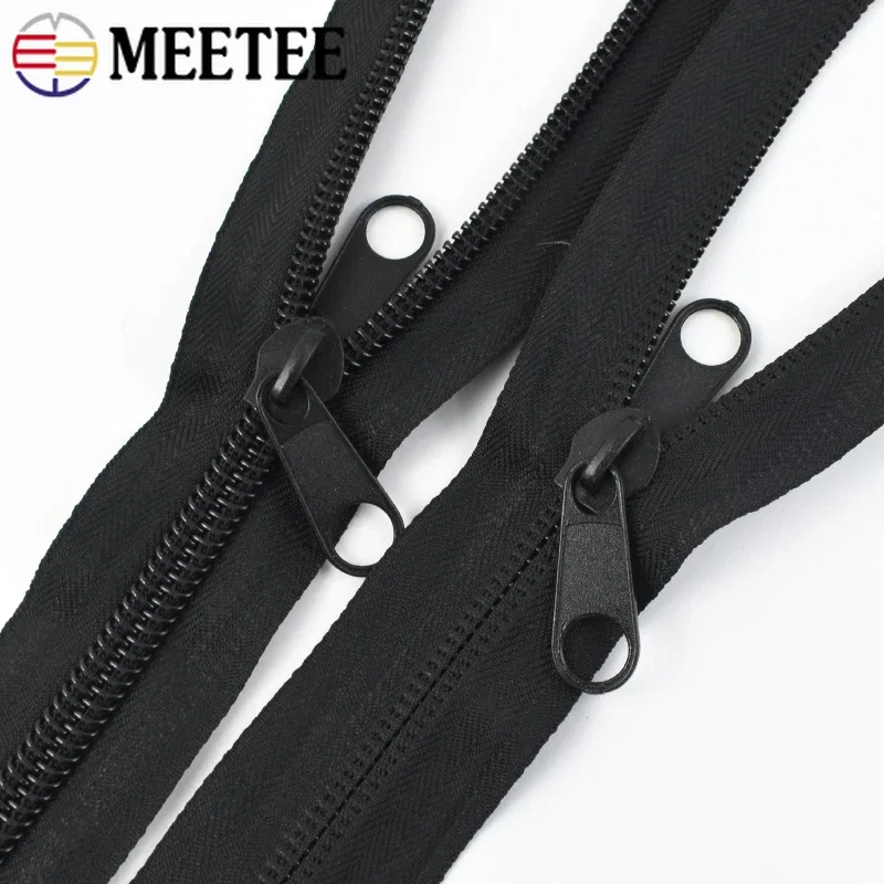 1Pc 10# 80-300cm Black Nylon Zippers Double Side Open-End Long Zipper Closure Zip Handbag Sewing Zips Repair Kit DIY Accessories