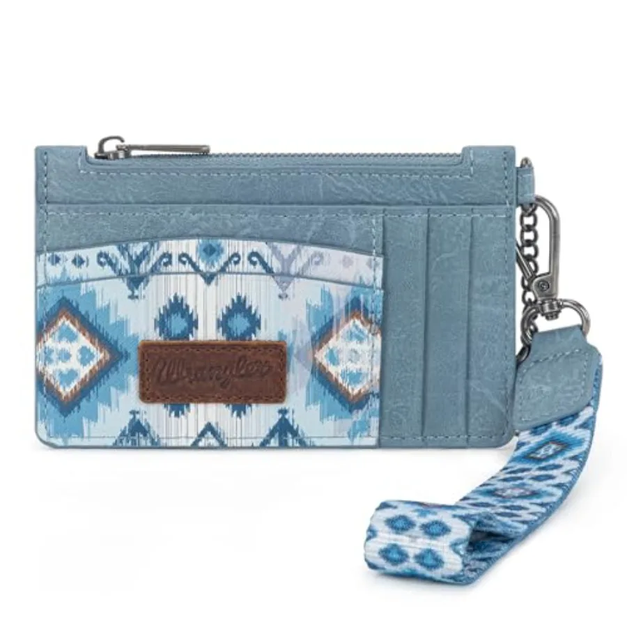 

X Wrangler Aztec Wallet Card Holder Small Wallets Woman Slim Wristlet Keychain Wallet, Card Cases and Money Organizers Ladies F
