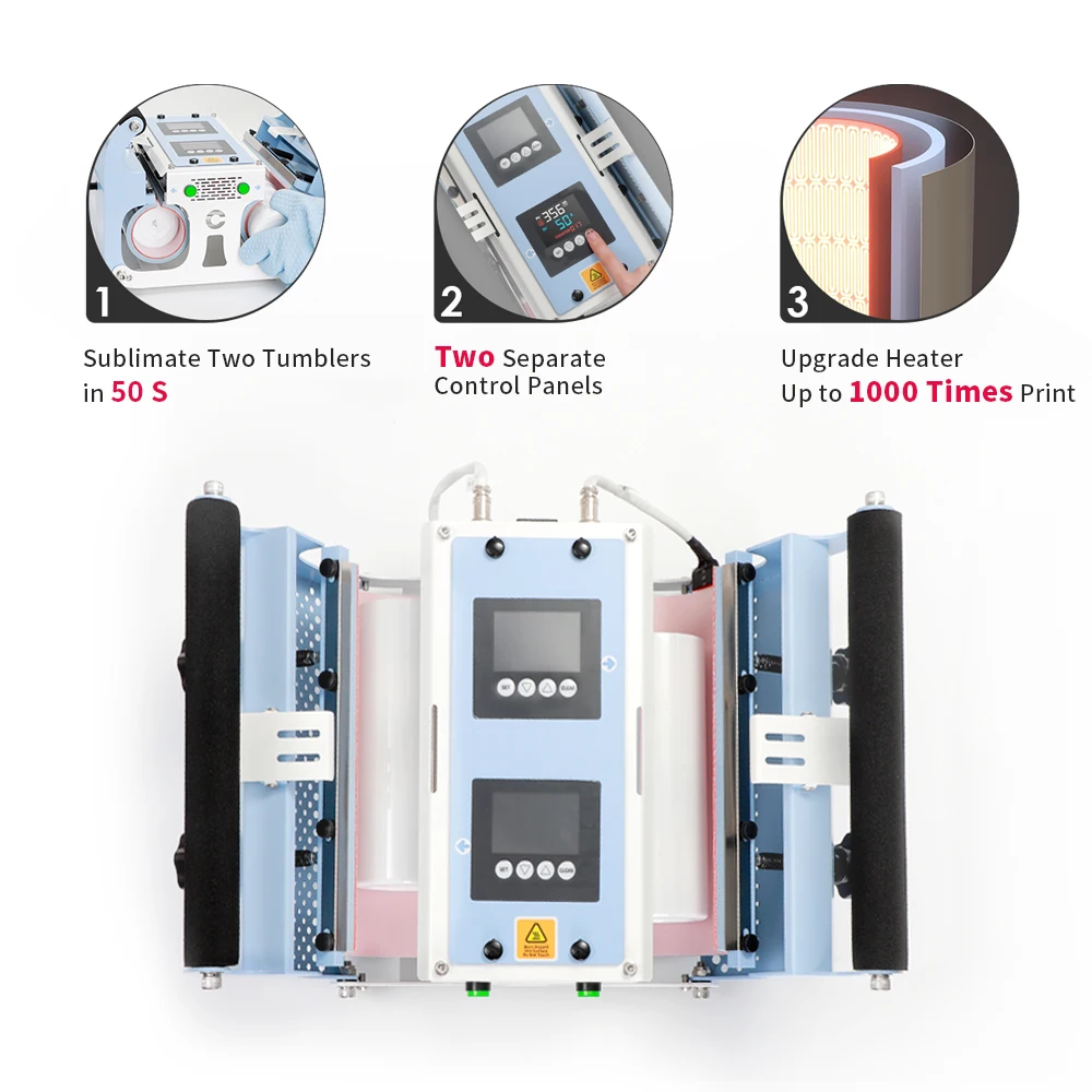 Bicchiere da 30 once Doppia pressa di calore Bicchiere per sublimazione della macchina per pressa di calore a doppia stazione 2 in 1