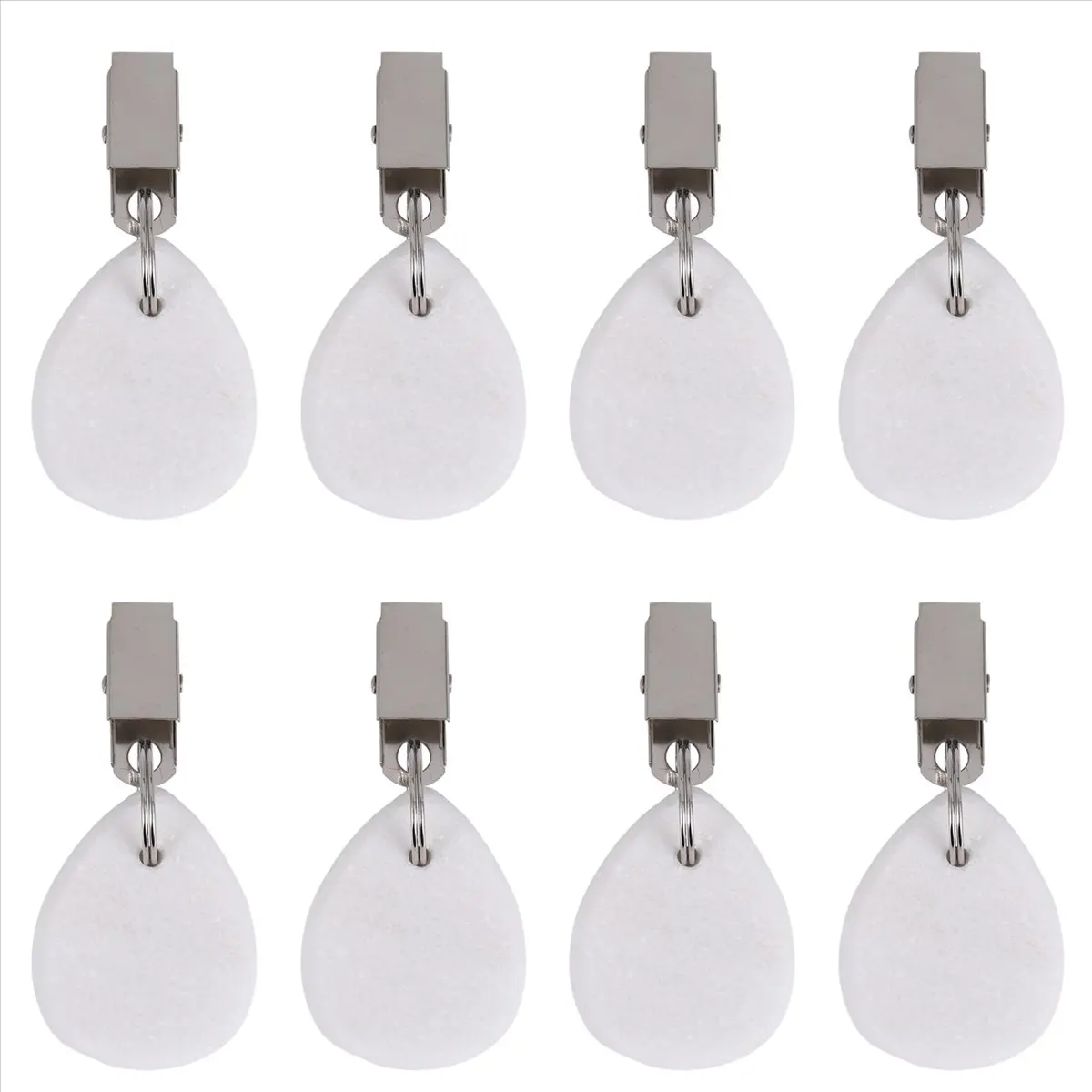 KSOL 8Pcs Tablecloth Weights Teardrop Table Cover Weights Metal Clip Tablecloth Pendant Stone Table Weights Hangers