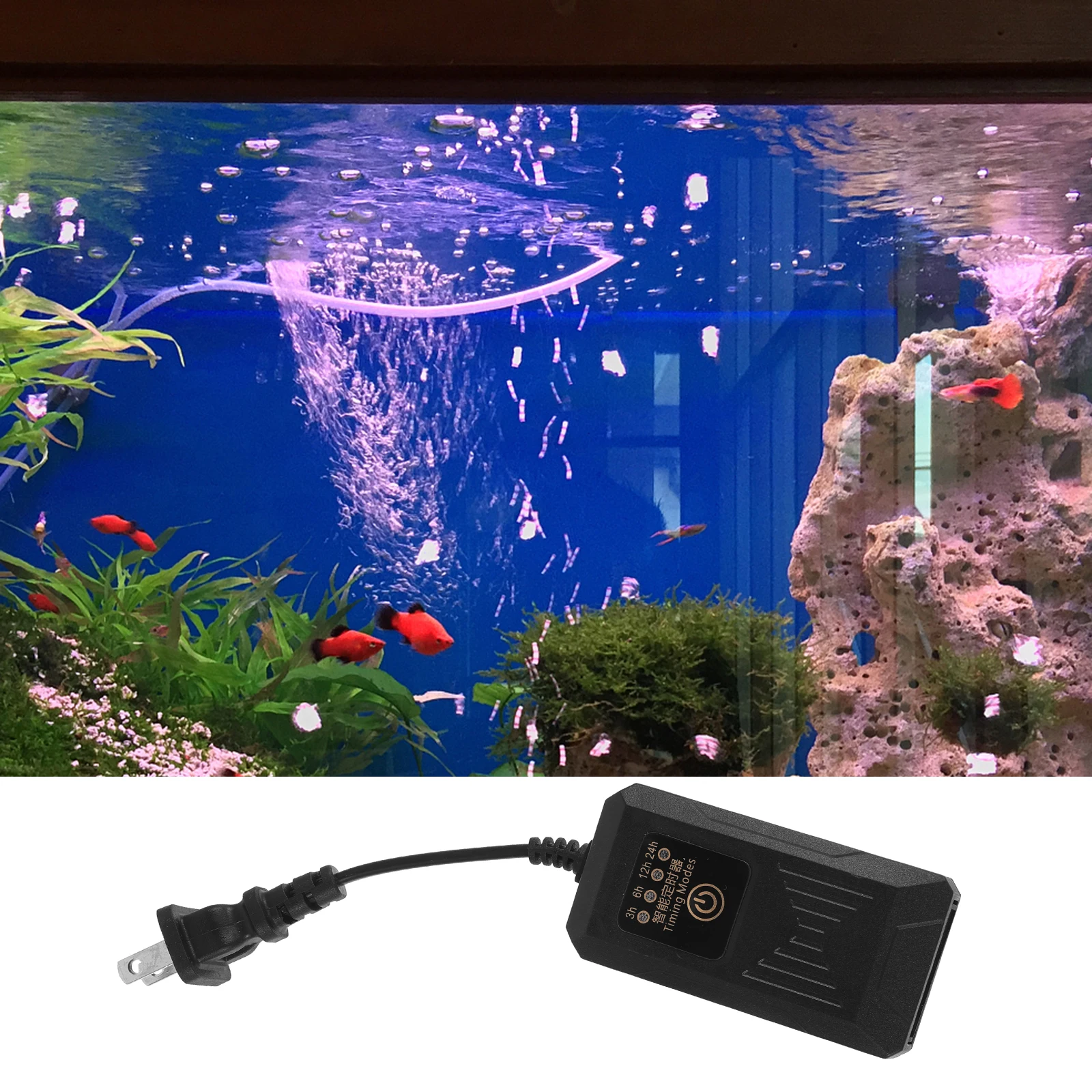 

Fish Tank Timer Adjustable Aquarium Light Controller Easy Install Durable Simple Design Practical Function Water Tank