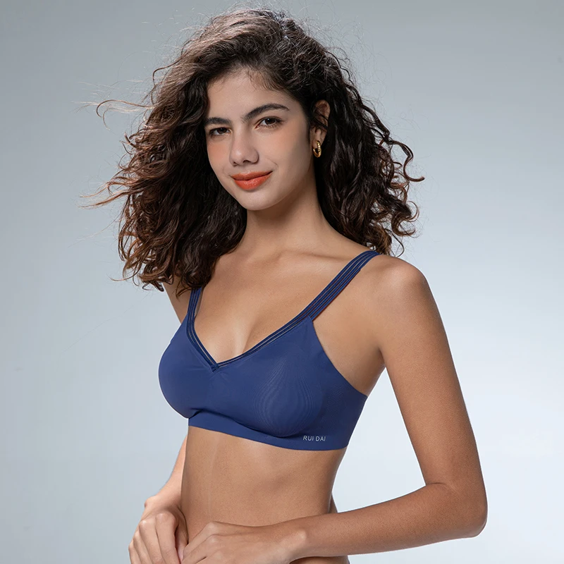 Sujetadores sin costuras para mujer, Top corto sin aros, ropa interior deportiva con cuello en V, sujetador de yoga Sexy para mujer, ropa de entrenamiento, sujetadores sexis