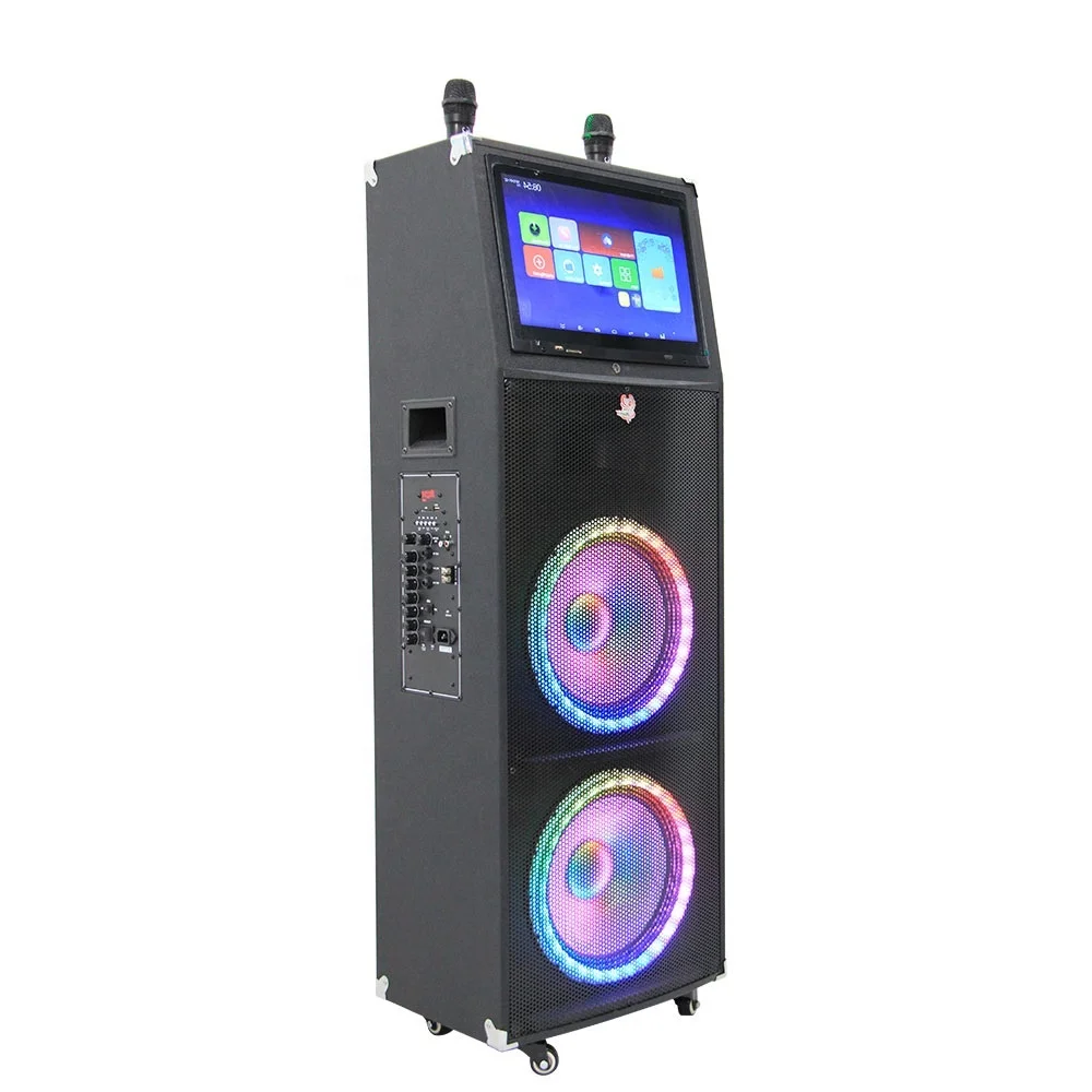 

Smart Speaker With Screen Karaoke Blue Tooth Outdoor Colorful Led Light Show Speaker