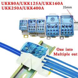 UKK80A Single-pole Splitter Box Large Current One into Multiple Branch Line Terminal Rail Splitter UKK125A UKK160A UKK250A 400A