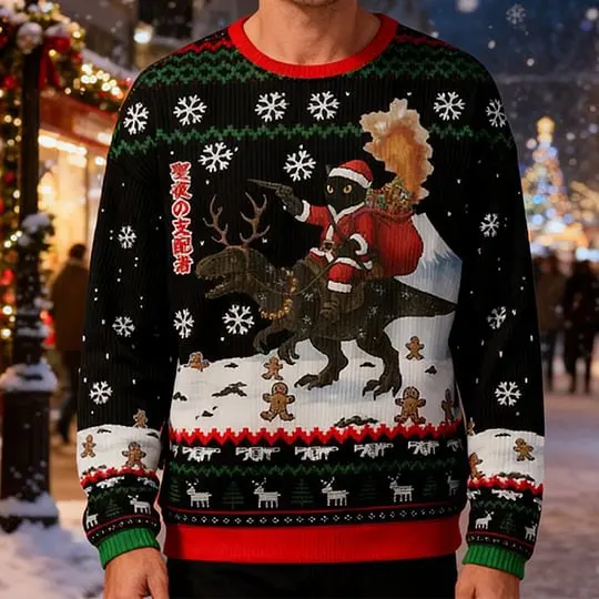 Nuovo maglione stampato con collo rotondo stampato in 3D per uomo e donna, stessa vigilia di Natale, tendenza in stile europeo e americano