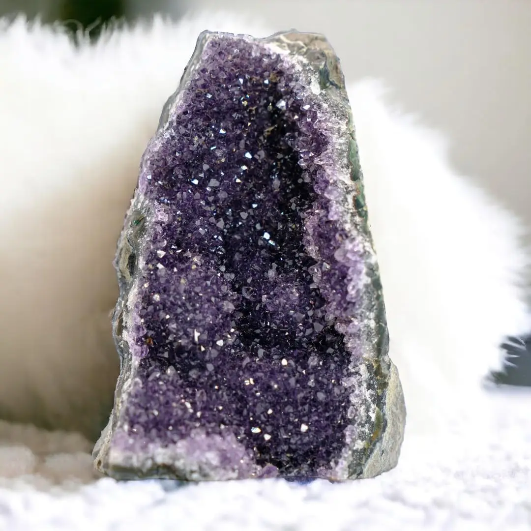 

Large Natural Amethyst (5 lb to 6.5 lb) Crystal Clusters Stone from Uruguay Raw Geode Quartz - Deep Purple Color