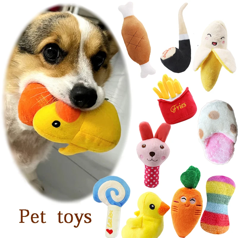 Dog Plush Toys for Small Dogs Dog Food Toys Plush Puppy Training Dog Pet Drumstick Toy Dog Party Toys