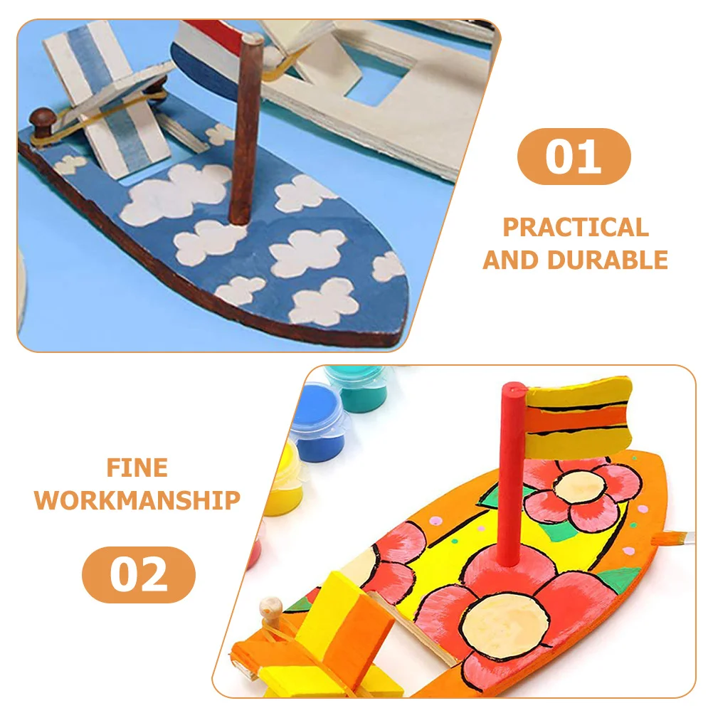 

10Pcs Blank DIY Wooden Sailboat Craft Kit for Kids Painting Graffiti Decorative Wooden Boat for School Party Crafts Home Decor