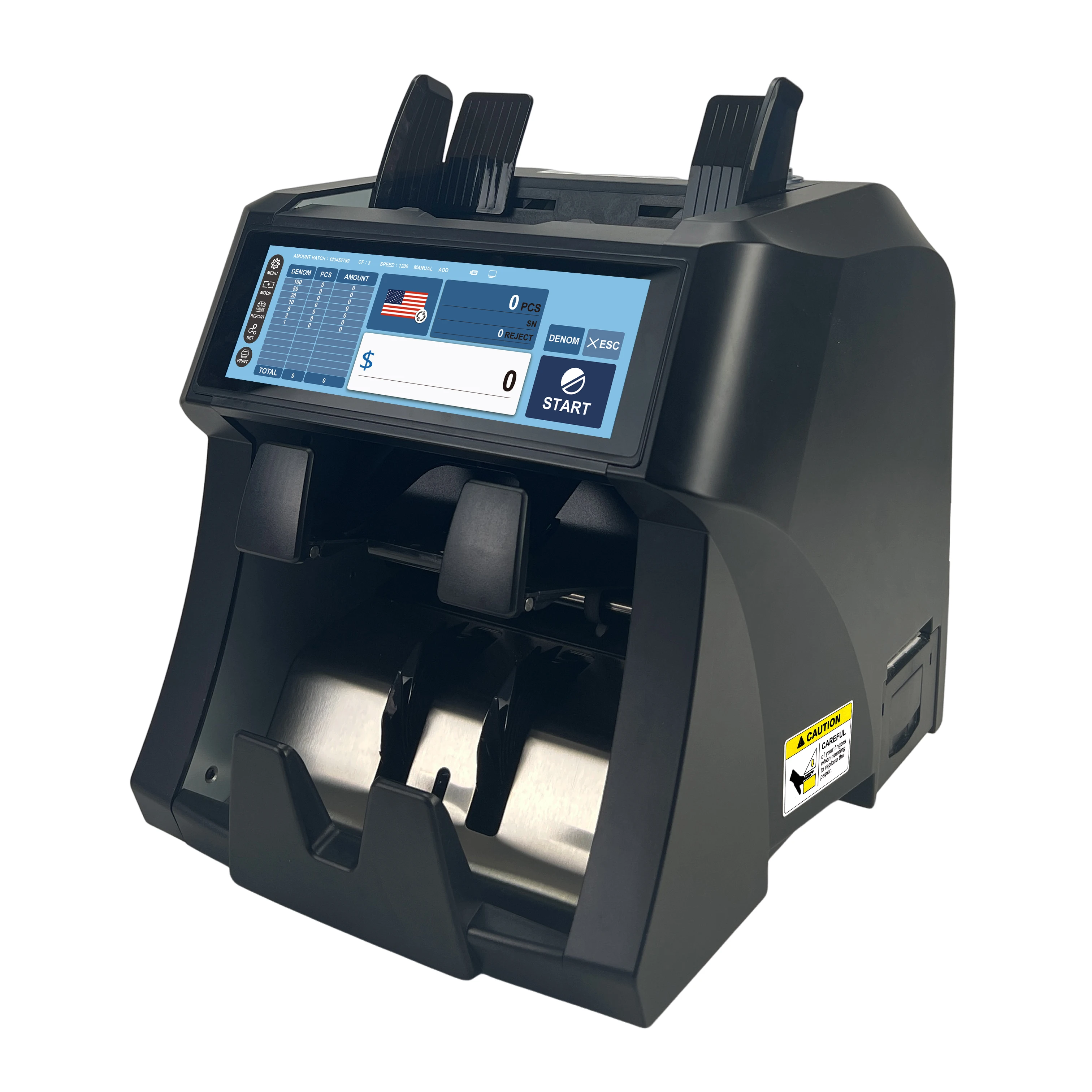 450Q جديد مزدوج CIS كامل شاشة تعمل باللمس آلات عداد الفواتير متعددة البنك ملاحظة كاشف المال آلة عد النقدية #1