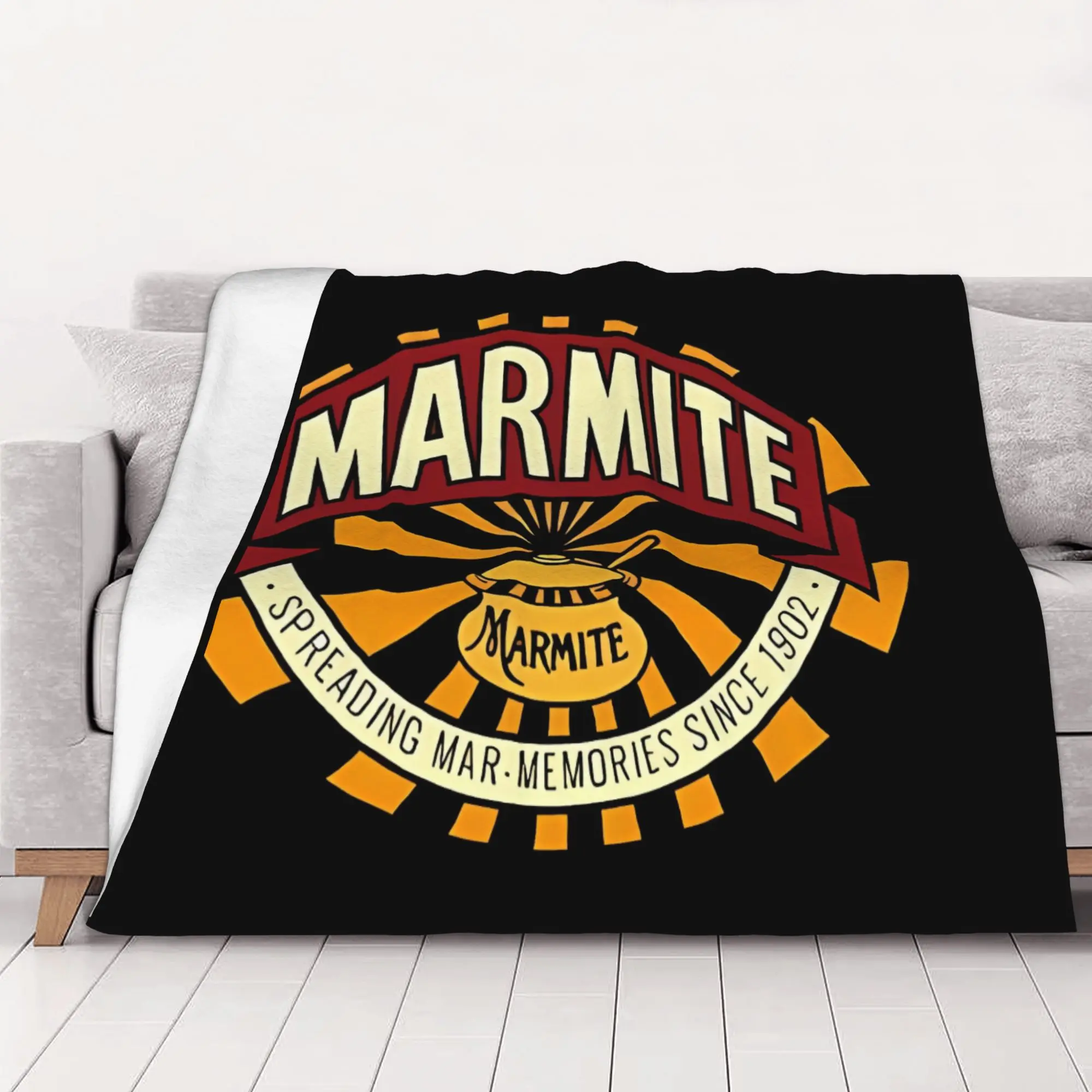 1PC home Cute  Bumble Bee Honey Striped Special Edition Label Blanket Throw Blanket Marmite Novelty Warm Blanket All Season