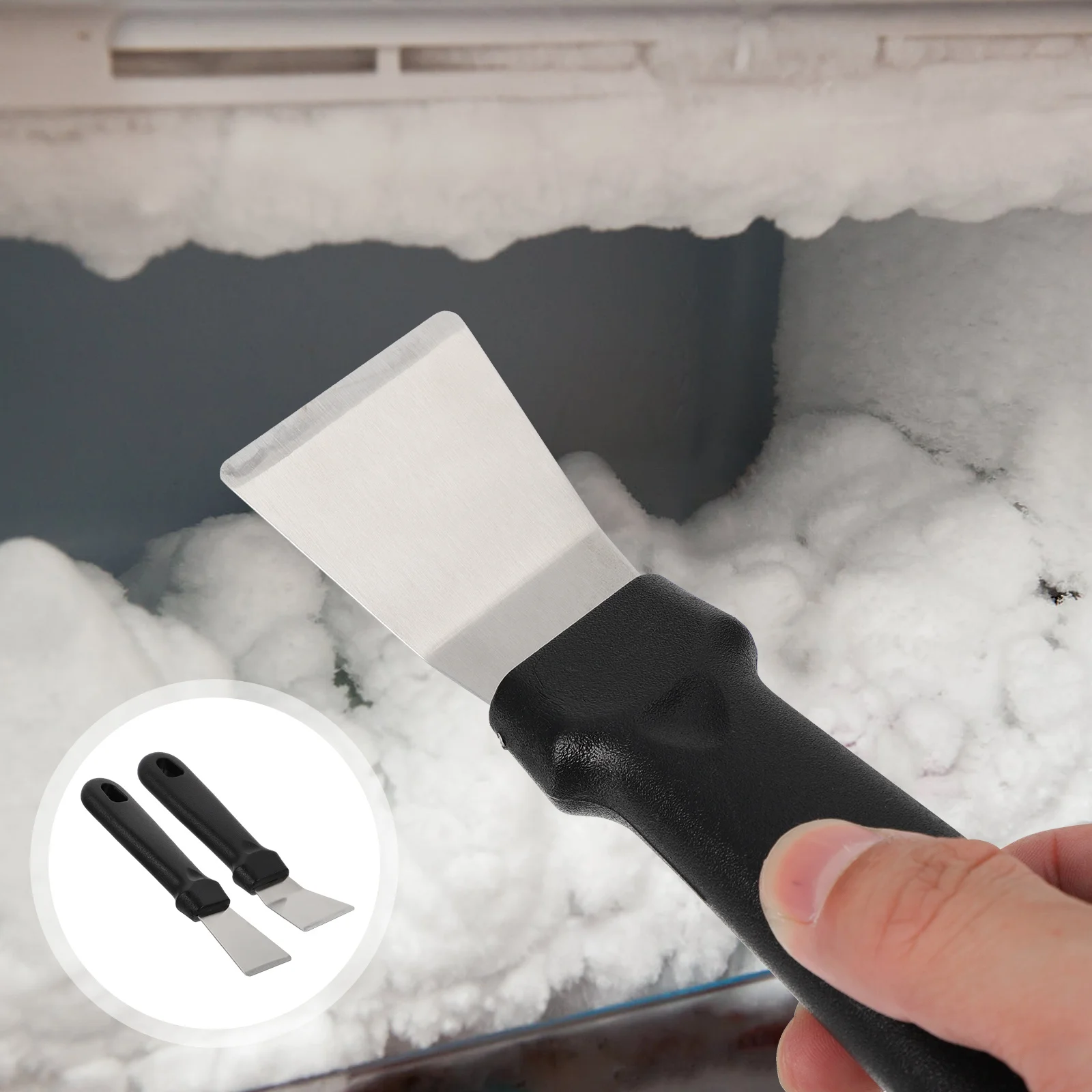 

4pcs Stainless Steel Refrigerator Ice Shovel Defrost Scraper For Fridge Freezer Window Stove Cleaning Kitchen Gadget