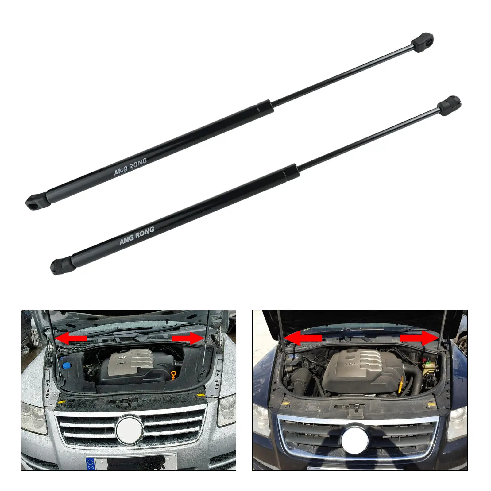 2x For VW Touareg 7L 04-10 Front Bonnet Hood Gas Struts Spring Lifter 7L6823359B