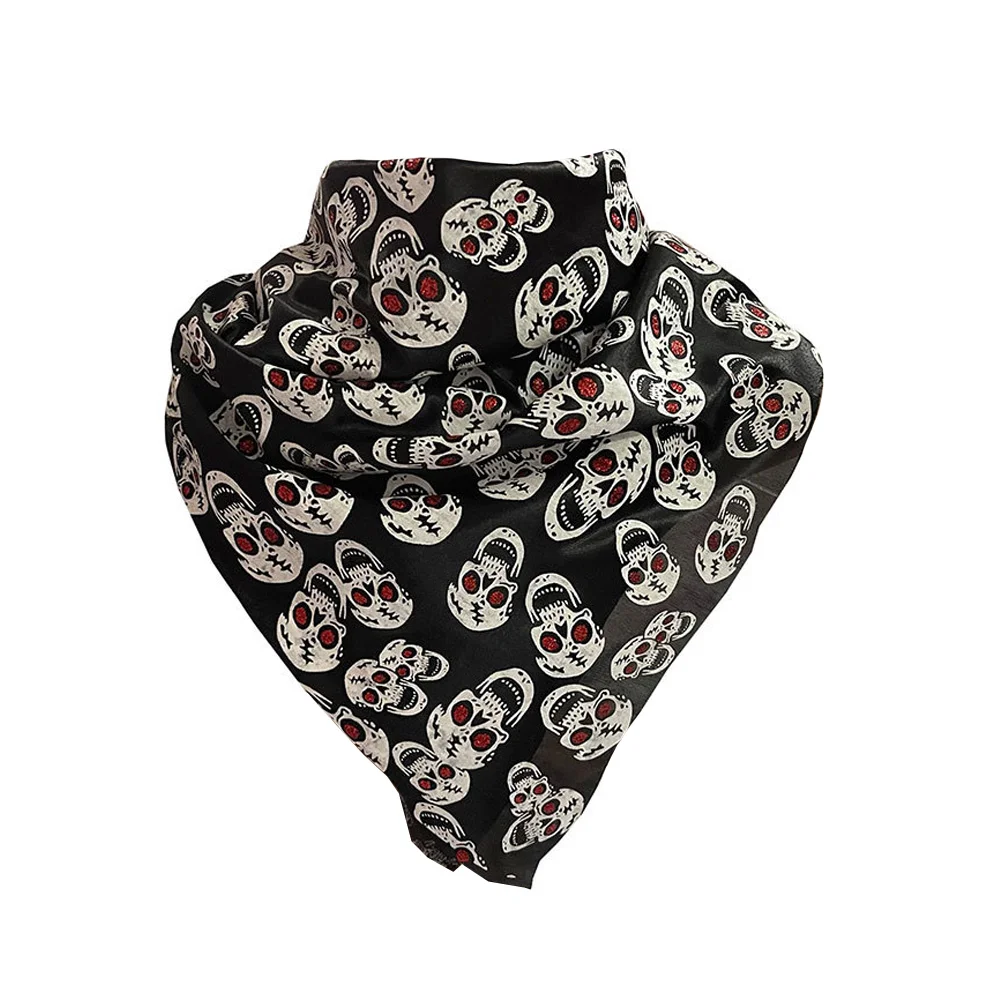 Bandana de calavera de Halloween para fiestas, diadema con estampado de poliéster, fantasma, pirata, hombres y mujeres